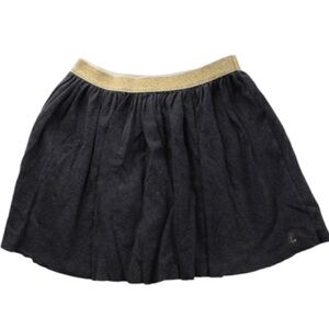 Petit Bateau Girls Gray Jersey Skirt with Gold Waistband size 8